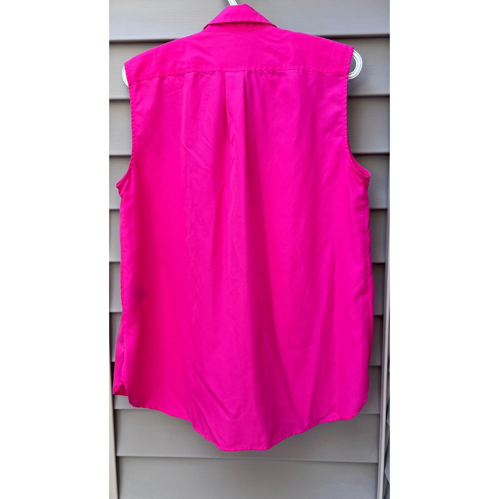 Lauren Ralph Lauren Pink Sleeveless Button Down Shirt, blouse Size 10 Breezy - Picture 4 of 5
